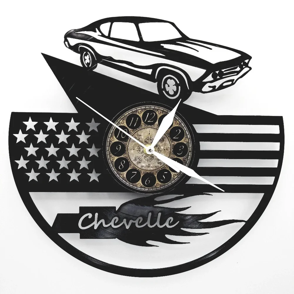 CHEVROLET CHEVELLE vinyl record clock